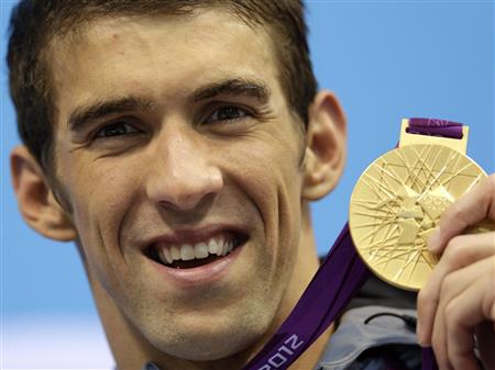 Michael Phelps after receiving a gold medal (affinity magazine ())
